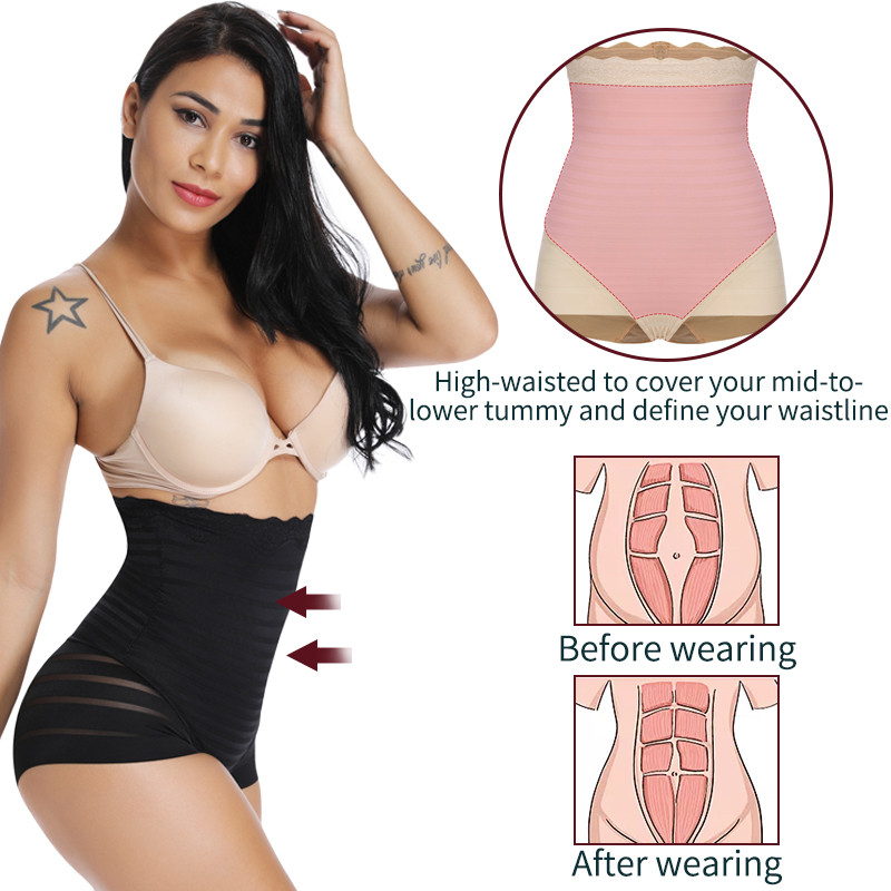 „Miss Moly Waist Trainer Body Shaper Control“ Kelnaitės Liekninantis Bodi kostiumas Aukštu Juosmuo Pilvį Kontroliuoja Besiūlės kelnaitės be petnešėlių