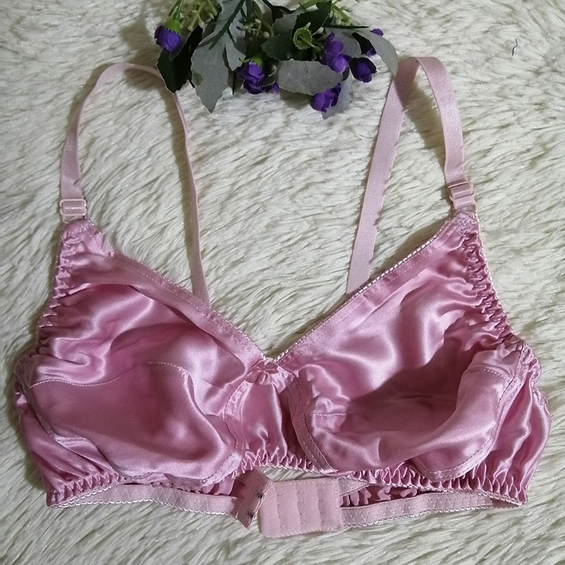 Ženski seksi svileni grudnjak, mekani, glatki, udobni, prozračni, bešavni donji veš čiste boje, bikiniji veće veličine, modni grudnjaci bez žica