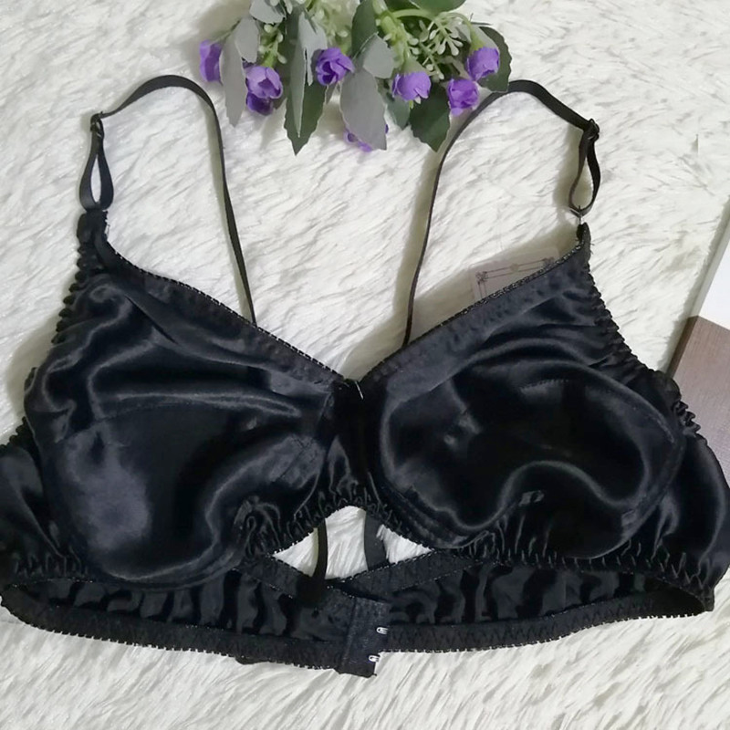 Ženski seksi svileni grudnjak, mekani, glatki, udobni, prozračni, bešavni donji veš čiste boje, bikiniji veće veličine, modni grudnjaci bez žica