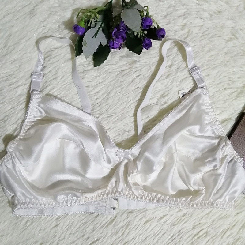 Ženski seksi svileni grudnjak, mekani, glatki, udobni, prozračni, bešavni donji veš čiste boje, bikiniji veće veličine, modni grudnjaci bez žica