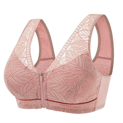 Sutien pentru mastectomie cu fermoar Inserții din silicon Post Mastectomie Lenjerie de corp Sutien de buzunar Cancer de sân Lenjerie feminină Sutien din dantelă cu buzunar