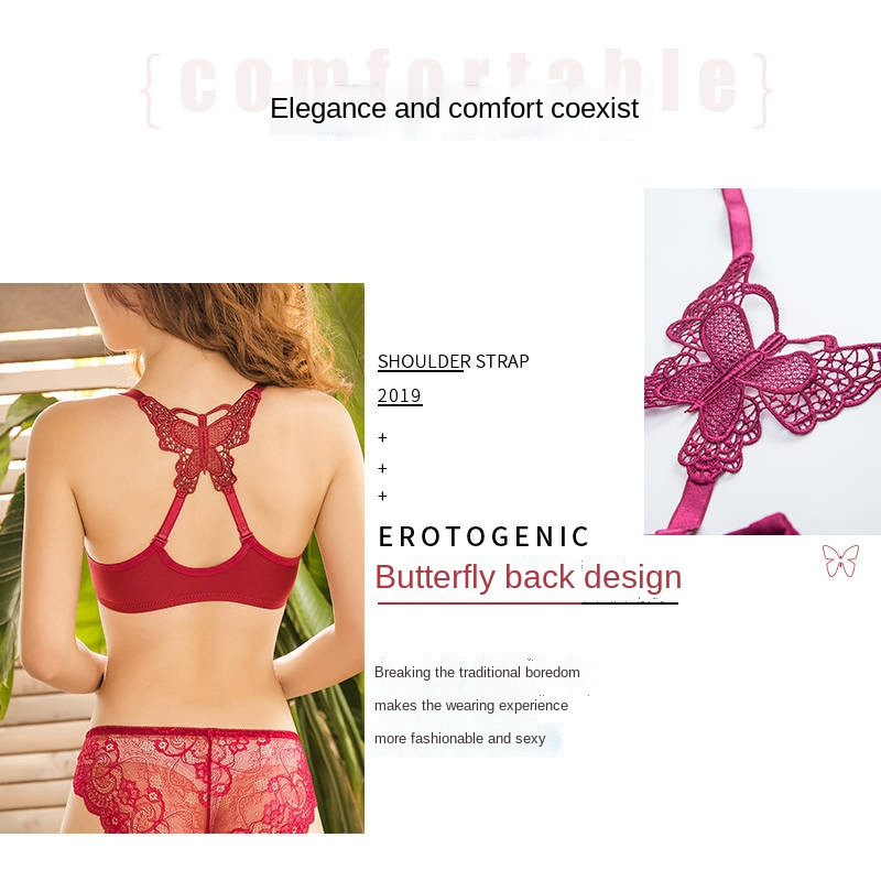 Ees Suletud Butterfly iludus taga Push Up rinnahoidja Seksikas alustraat rinnahoidja naistele aluspesu ühevärviline naiste pesu