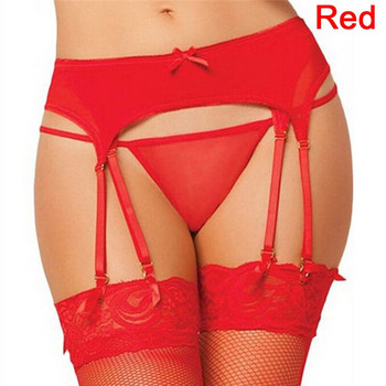 Ново дамско секси жартиер колан сватбено бельо черен червен прозрачен флорален дантелен колан жартиер тиранти екзотична нощница чорапи