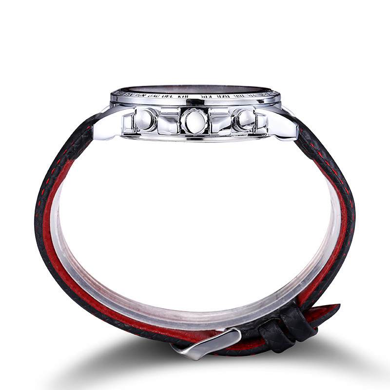 Megir Κορυφαία μάρκα Αθλητικά Ανδρικά Ρολόγια Πολυτελή Ανδρικά Ρολόγια Quartz Μόδα Casual Black Pu Strap Ρολόι Big Dial Erkek Saat 1010