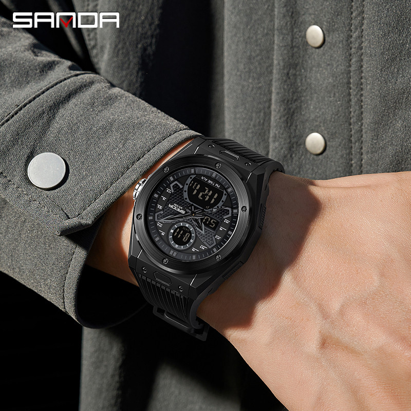 SANDA 2022. gada populārākā zīmola jauni vīriešu pulksteņi, militārs kvarca pulkstenis vīriešiem, digitālais pulkstenis 30 M ūdensizturīgs pulkstenis Relogio Masculino