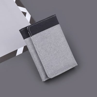 Canvas Wallet Ανδρικές θήκες ταυτότητας/φωτογραφιών Μαύρο/μπλε/γκρι Θήκη πορτοφολιού θήκη για κάρτες με 8 θέσεις Hasp Ανδρικό πορτοφόλι
