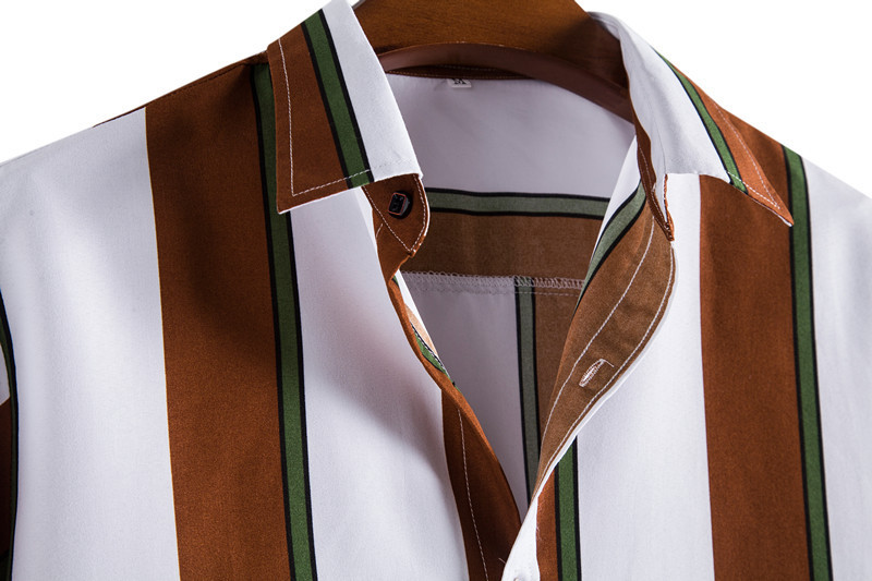 Férfi ruházat, 2022 nyár, új férfi csíkos rövid ujjú ing Tide márka divat, bő, nagy méretű nyomtatással, alkalmi férfi ing