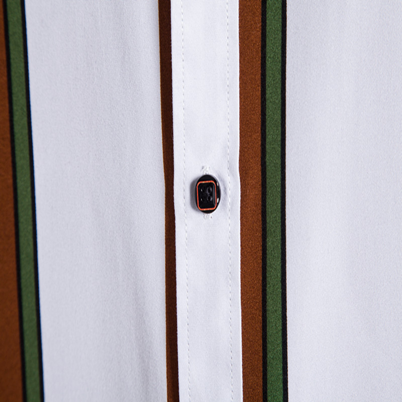 Férfi ruházat, 2022 nyár, új férfi csíkos rövid ujjú ing Tide márka divat, bő, nagy méretű nyomtatással, alkalmi férfi ing