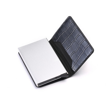 Προσαρμοσμένη θήκη πιστωτικής κάρτας Ανδρικά πορτοφόλια Rfid μαύρο ανθρακόνημα δέρμα μινιμαλιστικό ανδρικό πορτοφόλι Εξατομικευμένο δώρο Carteira Masculina
