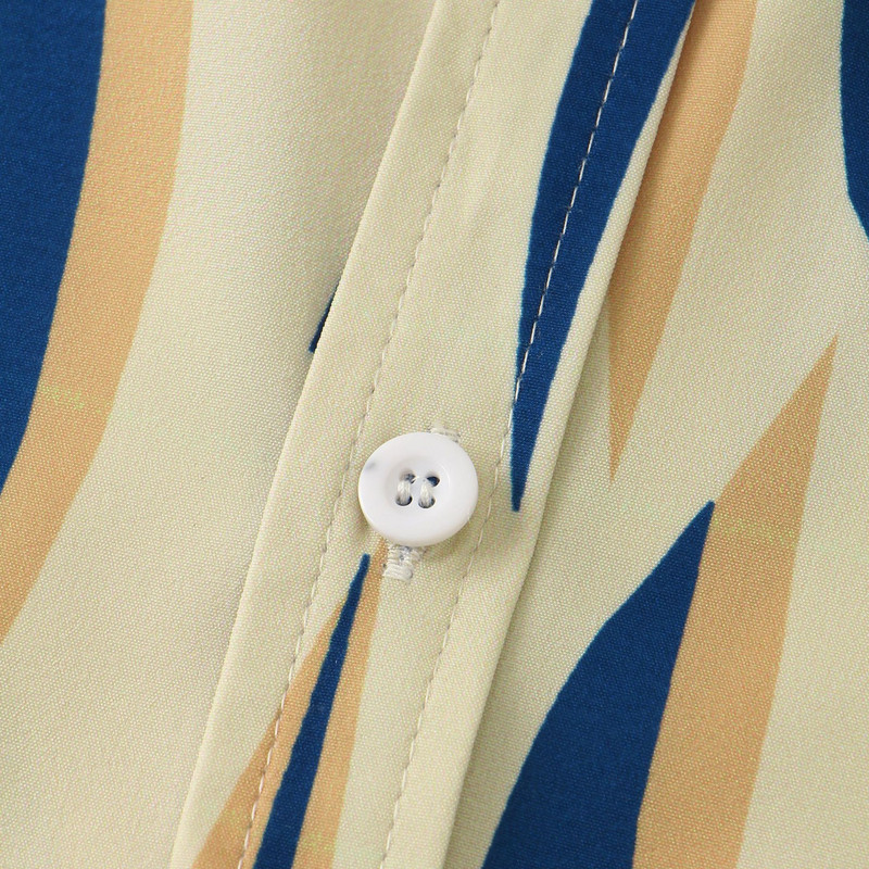 Vīriešu svītraini pludmales krekli Ikdienišķa poga ar īsām piedurknēm Havajiešu Aloha krekls Vīriešu Harajuku Streetwear Sociālais krekls Vīriešu krekls