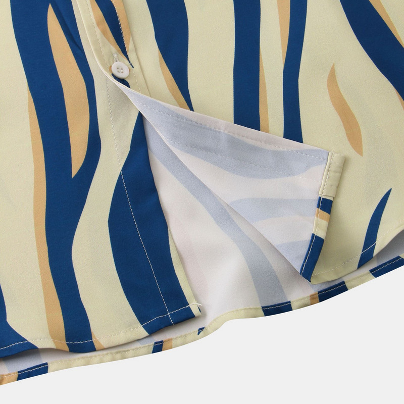 Vīriešu svītraini pludmales krekli Ikdienišķa poga ar īsām piedurknēm Havajiešu Aloha krekls Vīriešu Harajuku Streetwear Sociālais krekls Vīriešu krekls