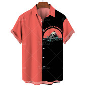 2022. gada vasaras jauns vīriešu galvaskausa krekls ar apdruku Havaju salu atloks, ar vienu pogu, modes ikdienas pludmales krekls, lielizmēra 5 XL liela izmēra