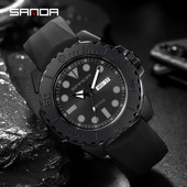 SANDA Brand Luxury New Ανδρικό αθλητικό ρολόι καρπού σιλικόνης 50M αδιάβροχο ημερολόγιο ημερομηνίας Επαγγελματικά ρολόγια χαλαζία Relogio Masculino