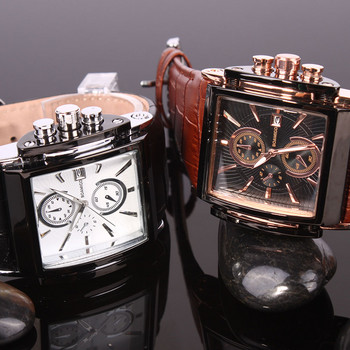 Ανδρικά ρολόγια χαλαζία BOAMIGO δερμάτινο λουράκι φρύδι αυτόματο ρολόι ραντεβού ανδρική μόδα casual αναλογικό μεγάλο ανδρικό ρολόγια χειρός relogio masculino