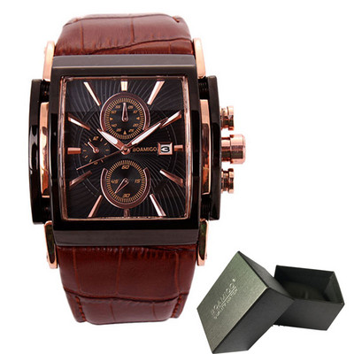 BOAMIGO férfi kvarc órák homlok bőr szíj automatikus randi óra férfi divat alkalmi analóg nagy férfi karórák relogio masculino