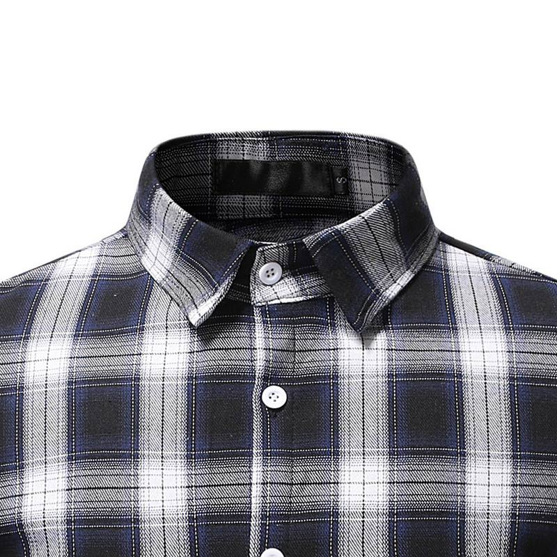 Vīriešu rietumu klasiski rūtaini krekli Hipster Slim Fit īsām piedurknēm, pogām uz augšu krekls Vīriešu Harajuku ikdienas rūtains vīriešu krekls Camisas