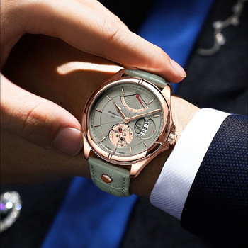 Ελβετική επωνυμία POEDAGAR Ρολόι για ανδρικά ρολόγια μόδας κορυφαίο πολυτελές αθλητικό ανδρικό ρολόι χειρός αδιάβροχο φωτεινό δέρμα ημερομηνία