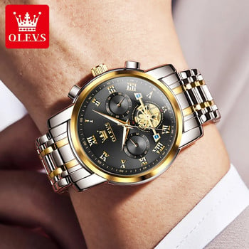 Ανδρικά ρολόγια OLEVS Κορυφαία επώνυμη πολυτελή, κλασική ρωμαϊκή ζυγαριά, ανδρικό ρολόι χειρός, αδιάβροχο, φωτεινό ανδρικό ρολόι χειρός Quartz