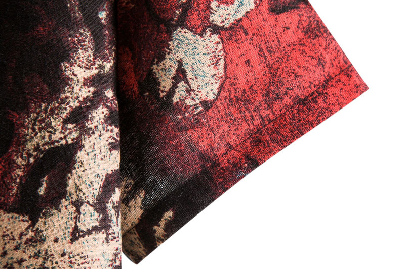 Muške lanene košulje na kopčanje Hipsterske havajske košulje s vintage cvjetnim printom Muške ljetne košulje za plažu kratkih rukava Chemise Homme XXL