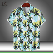 Hawaii Beach ingek Nyári felsők Férfi Alkalmi rövid ujjú ing Férfi divat 2023 Új nyomtatás Ünnepi szörfözés úszóruházat