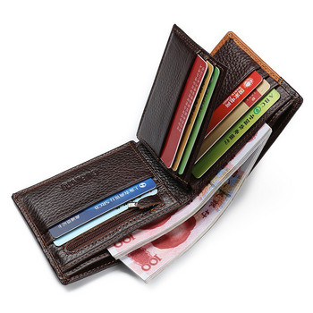 Мъжки портфейл от 100% , много отдели, къси двойни мъжки портфейли, цип, джоб за монети, държач за карти, портмонета, мъжки портфейли