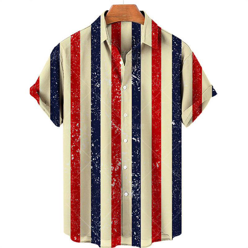 Vīriešu ikdienas pludmales kokosriekstu koka apdruka havajiešu krekls ar īsām piedurknēm atloks ar vienu pogu, modes tops, liels 5XL