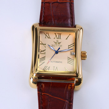 2022 SEWOR Top Brand Луксозни правоъгълни мъжки часовници Автоматичен механичен часовник Римски дисплей Античен часовник Ръчен часовник Relogio
