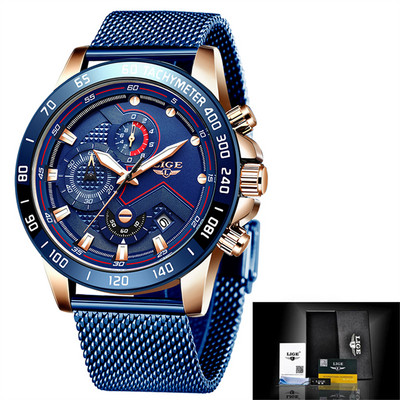 LIGE meeste käekellad vabaaja kronograaf veekindel sõjaväe spordi randmekell mood kvartskalender meeskell Relogio Masculino