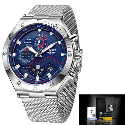 LIGE meeste käekellad vabaaja kronograaf veekindel sõjaväe spordi randmekell mood kvartskalender meeskell Relogio Masculino