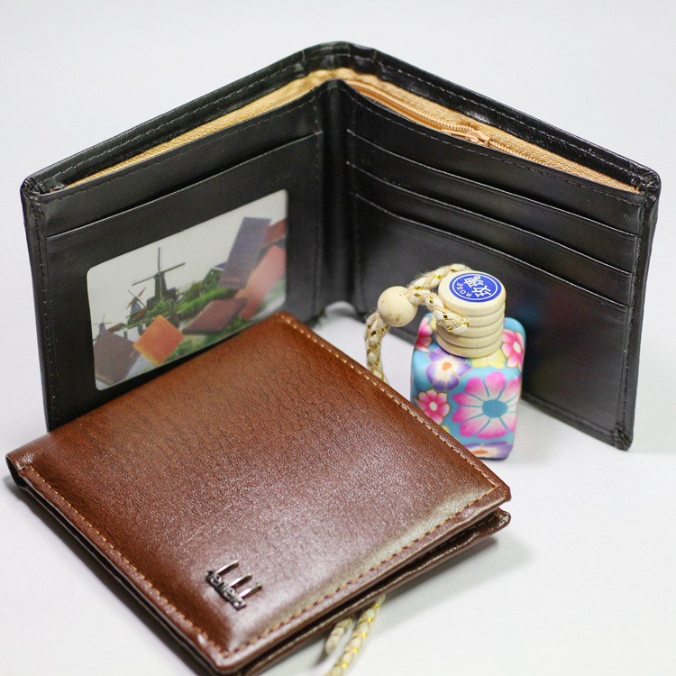 Vienkāršs vīriešu modes PU ādas kredītkartes maciņš Vīriešu biznesa divkāršs brīvā laika naudas maks Masīvs somiņš kabatas somas