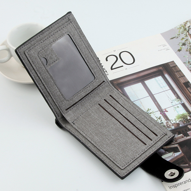 Vīriešu luksusa audekla maks Ikdienas karšu turētājs Naudas monētu maka ID turētājs Sajūga soma Vīriešu maki fotosoma Saliekams īss maks