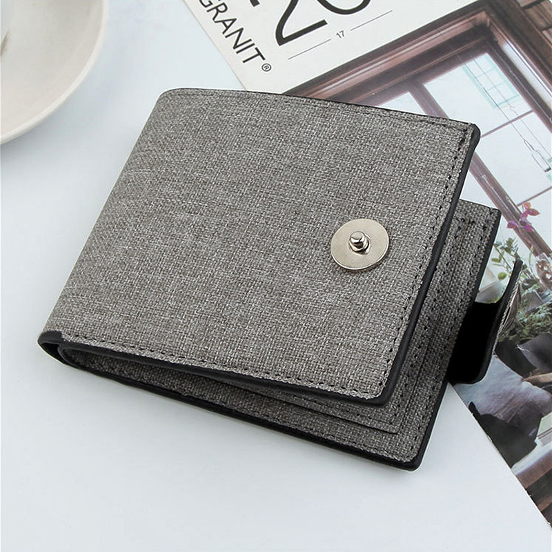 Vīriešu luksusa audekla maks Ikdienas karšu turētājs Naudas monētu maka ID turētājs Sajūga soma Vīriešu maki fotosoma Saliekams īss maks