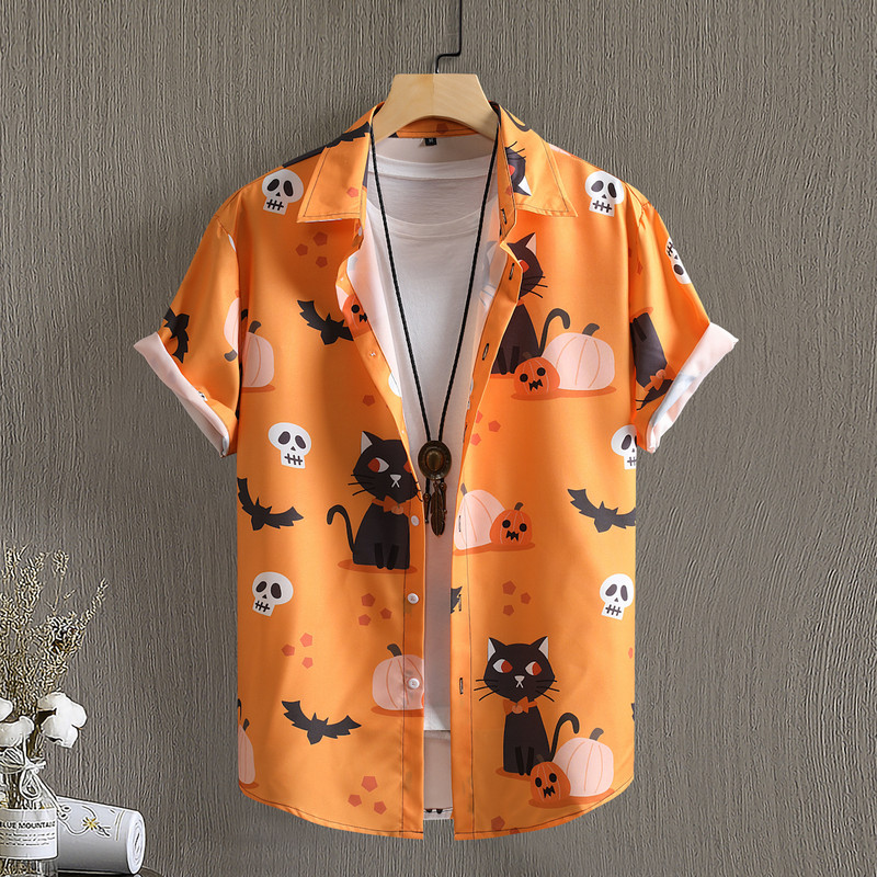 Ανδρικά πουκάμισα 2023 Casual ριγέ χαβανέζικα εμπριμέ κοντομάνικα μπλουζάκια με πέτο Harajuku καλοκαιρινά ανδρικά πουκάμισα 5xl Sport Streetwear