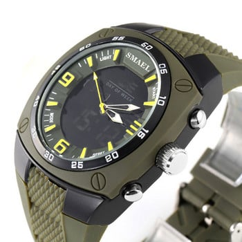 Ανδρικά ρολόγια SMAEL Military Alloy Sport Ρολόι Big Dial Αδιάβροχο ψηφιακό ρολόι χαλαζία 1008 Ανδρικό ρολόι χειρός Ανδρικό ρολόι Army Green