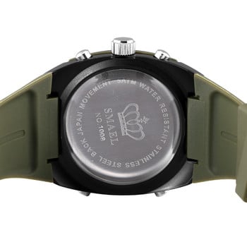 Ανδρικά ρολόγια SMAEL Military Alloy Sport Ρολόι Big Dial Αδιάβροχο ψηφιακό ρολόι χαλαζία 1008 Ανδρικό ρολόι χειρός Ανδρικό ρολόι Army Green