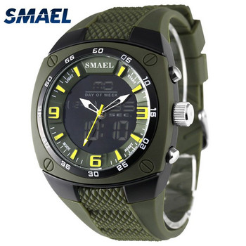 Ανδρικά ρολόγια SMAEL Military Alloy Sport Ρολόι Big Dial Αδιάβροχο ψηφιακό ρολόι χαλαζία 1008 Ανδρικό ρολόι χειρός Ανδρικό ρολόι Army Green