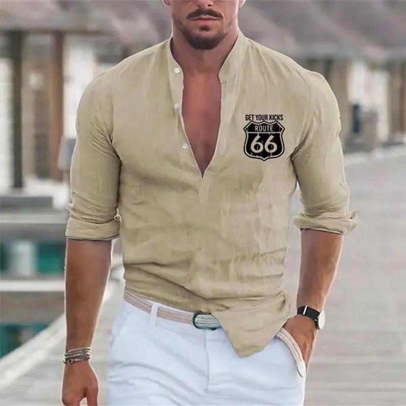 Modes vīriešu krekls ar brīvu apkakli ar pogām garām piedurknēm, ikdienas krekli Vintage grafisks džemperis krekls vīriešu ielas apģērba topi 2023
