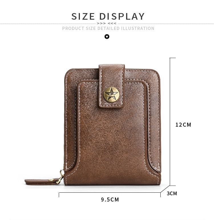 Vintage meeste väike rahakott Lühike rahakott meeste tõmblukuga sidur, tahke mündiga rahakott kaardihoidja Porte Monnaie Homme