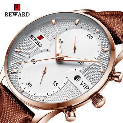REWARD Luksusa melnā zelta kvarca rokas pulksteņi vīriešiem ūdensizturīgi kalendāra displejs, ciparnīcas dizains Top zīmola biznesa pulkstenis vīriešiem