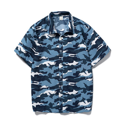 Vasaras modes ar īsām piedurknēm kokosriekstu koku apdrukāts havajiešu krekls vīriešu poliestera liela izmēra 4XL 5XL ikdienas pludmales krekli vīriešiem