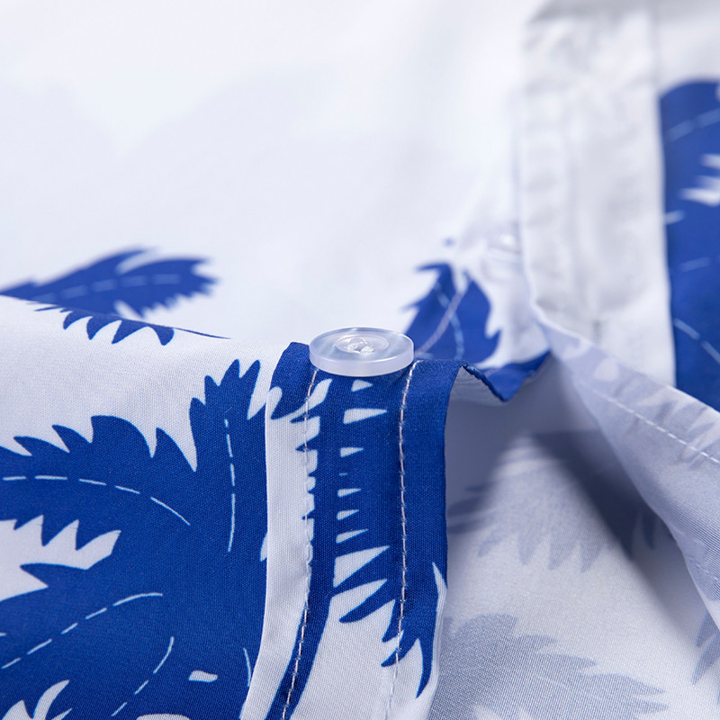 Vasaras modes ar īsām piedurknēm kokosriekstu koku apdrukāts havajiešu krekls vīriešu poliestera liela izmēra 4XL 5XL ikdienas pludmales krekli vīriešiem