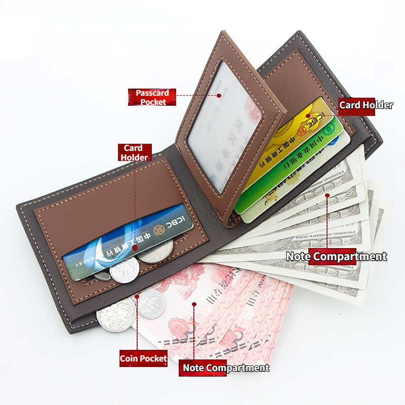 Új férfi pénztárcák prémium termék pénztárcák férfinak Rövid fekete pénztárca Portefeuille Homme Business
