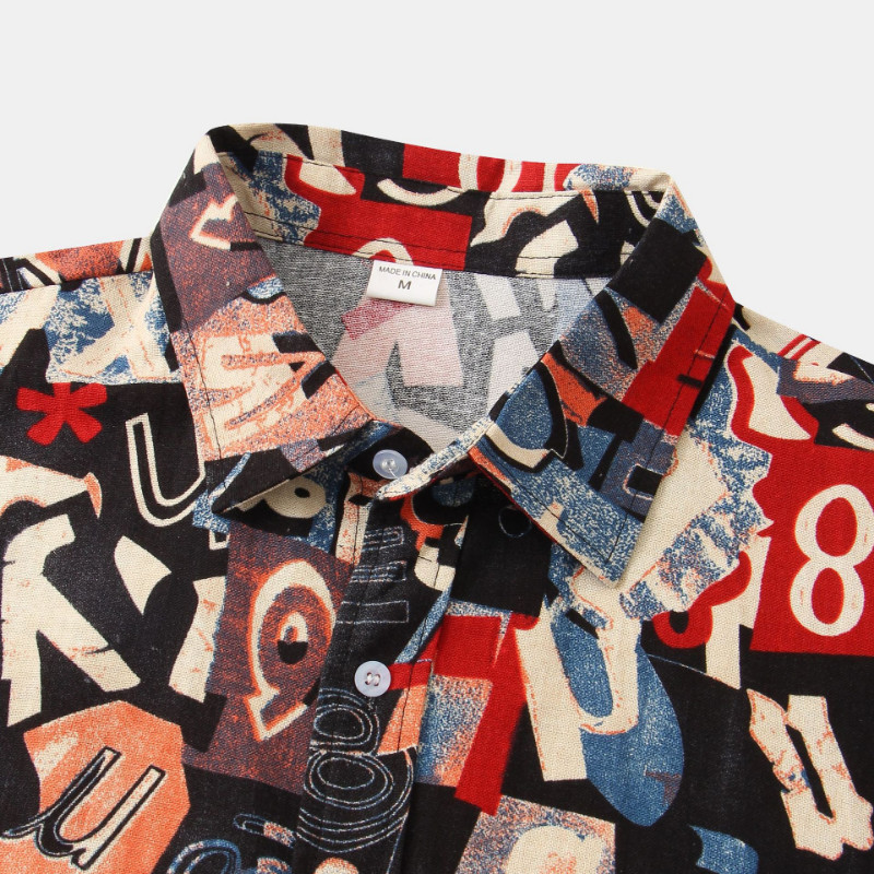 Camisas Para Hombre 2022. Nova muška košulja kratkih rukava s cvjetnim motivima Modna široka muška košulja europske veličine Muška odjeća