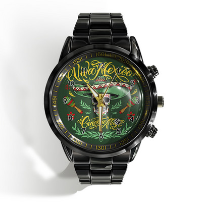 Új luxus naptáros férfi karóra fekete-fehér horror horror koponya karóra kvarc naptáras sportóra