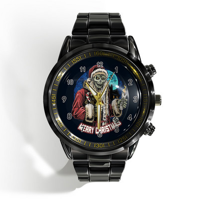 Új luxus naptáros férfi karóra fekete-fehér horror horror koponya karóra kvarc naptáras sportóra
