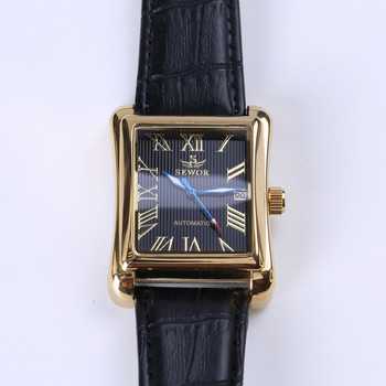2022 Нова луксозна марка Мъжки часовници Винтидж автоматичен механичен часовник Правоъгълен календар Часовник Военни ръчни часовници Кожени