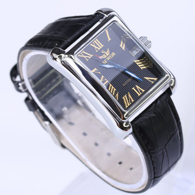 2022 Нова луксозна марка Мъжки часовници Винтидж автоматичен механичен часовник Правоъгълен календар Часовник Военни ръчни часовници Кожени