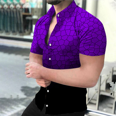 Vyriški marškiniai trumpomis rankovėmis spausdinti Gatvės drabužiai T marškinėliai Vyriški drabužiai Viršutiniai vasariniai patogūs kvėpuojantys paplūdimio stiliaus madingi vyriški marškiniai