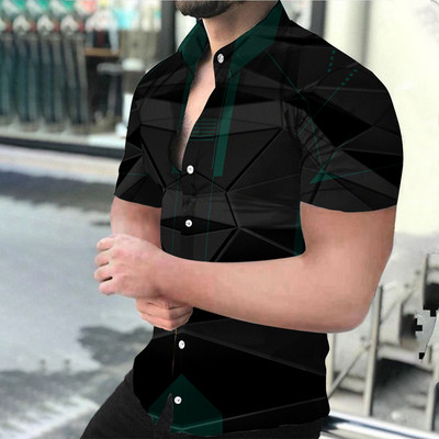 Vyriški marškiniai trumpomis rankovėmis spausdinti Gatvės drabužiai T marškinėliai Vyriški drabužiai Viršutiniai vasariniai patogūs kvėpuojantys paplūdimio stiliaus madingi vyriški marškiniai