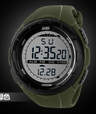 Skmei Brand Vīriešu LED digitālais militārais pulkstenis, 50 M niršanas peldkleita, sporta pulksteņi, modes āra rokas pulksteņi